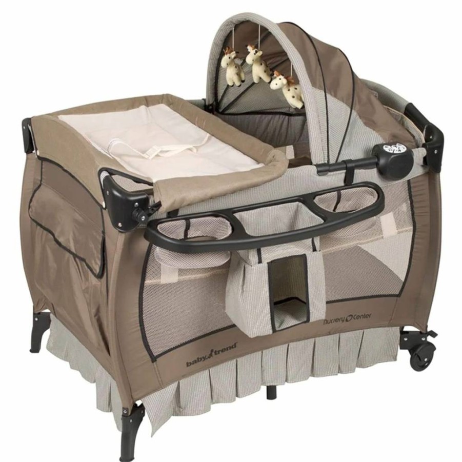 Baby Trend Deluxe II Nursery Center Playard - Portable Playpen with Bassinet & Changer, Bluebell