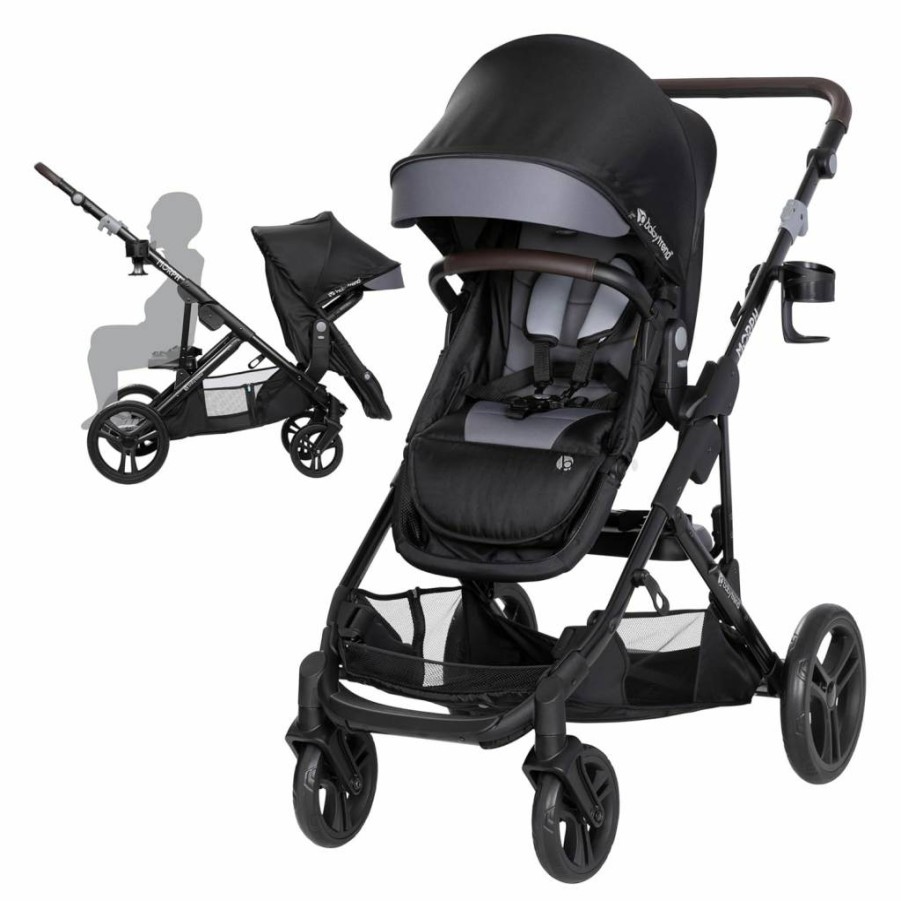Baby Trend Morph Stroller - Convertible Single to Double Stroller in Dash Black | Modular Design for Versatile Use