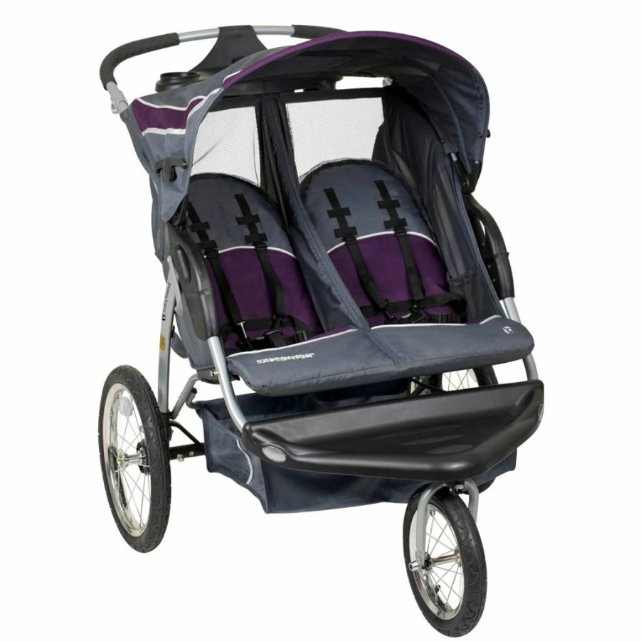 Baby Trend Expedition Double Jogger Stroller - Lightweight All-Terrain Baby Stroller for Jogging, Compact Fold, Adjustable Canopy, Elixer Model