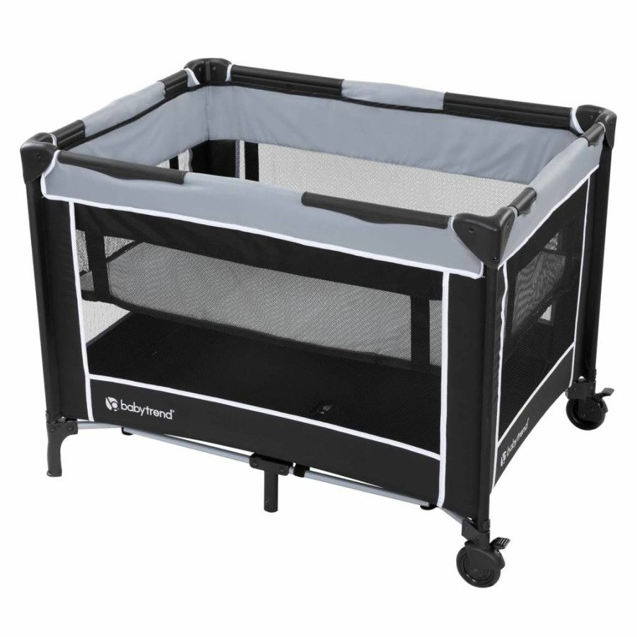 Baby Trend Portable Playard with Removable Bassinet - Lightweight Travel Crib for Infants, Twinkle Grey