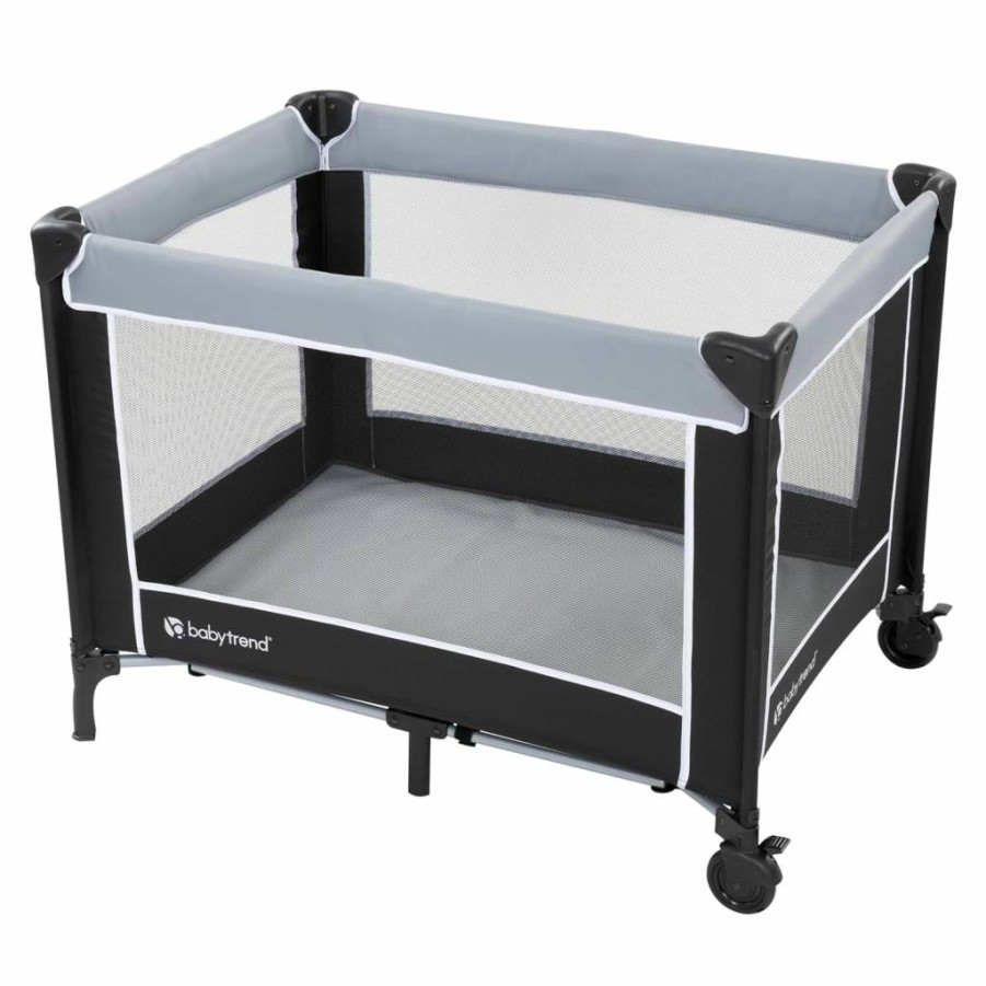 Baby Trend Portable Playard with Removable Bassinet - Lightweight Travel Crib for Infants, Twinkle Grey