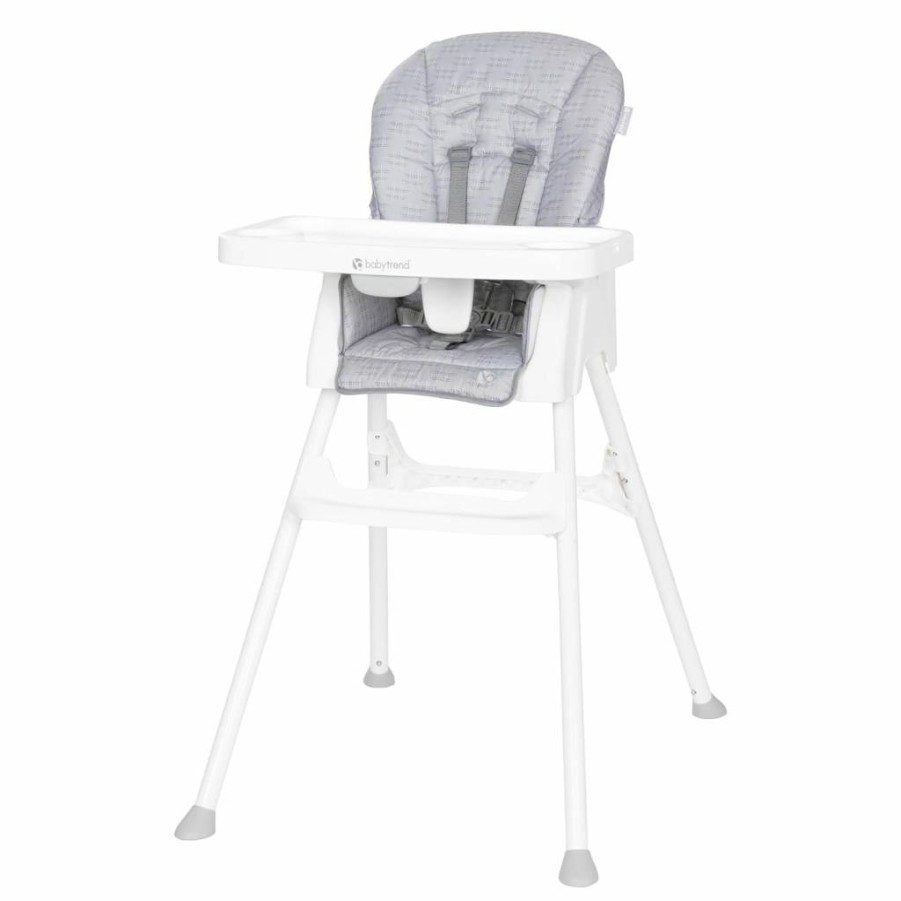 Baby Trend 4-in-1 Convertible High Chair to Toddler Chair - Adjustable, Foldable & Easy Clean Crosshatch Grey Baby Dining Seat