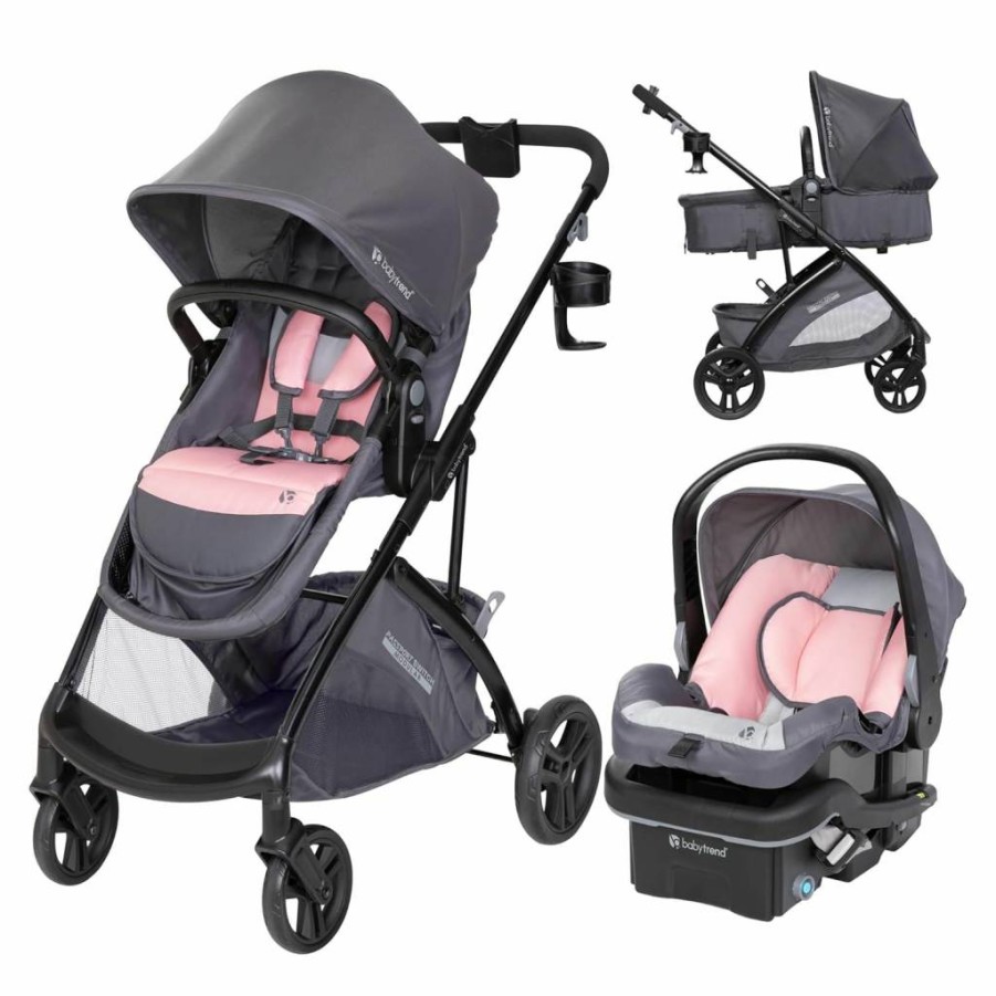 Baby Trend Passport Switch 6-in-1 Modular Stroller Travel System with EZ-Lift Plus Infant Car Seat - Lightweight, Convertible, and Compact for Easy Travel, Dash Pink