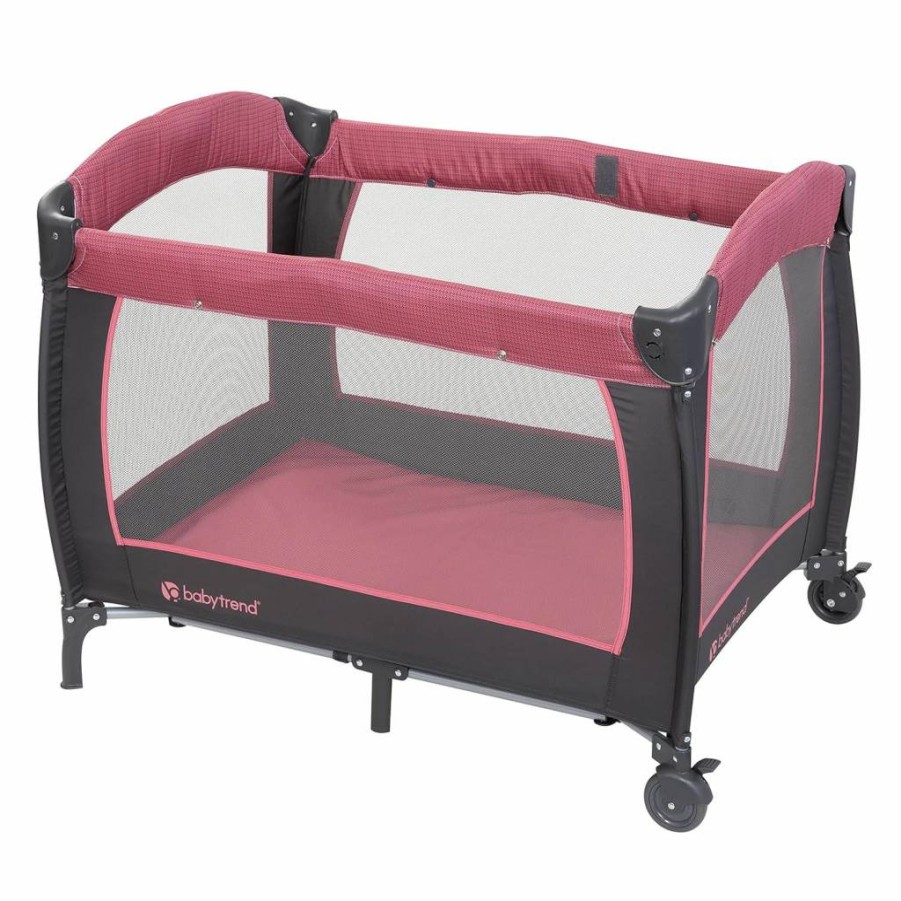 Baby Trend Lil' Snooze Deluxe III Playard for Twins - Portable Nursery Center with Cozy Berry Design