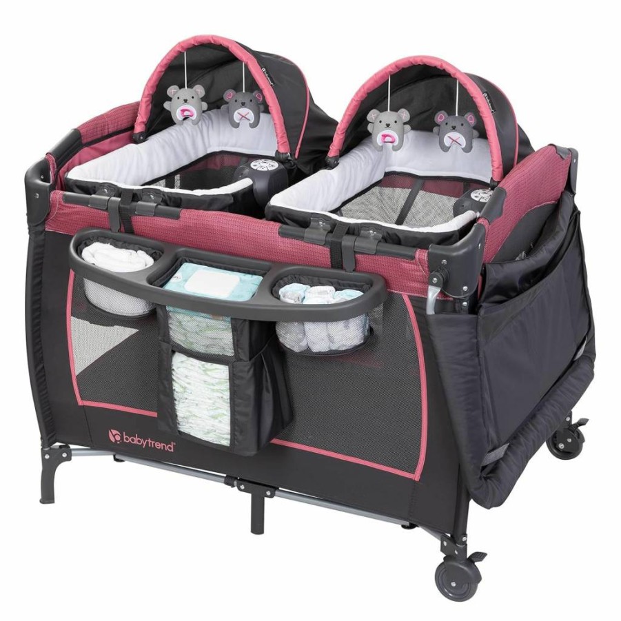Baby Trend Twin Nursery Center with Circle Tech - Portable Infant Care Station for Twins